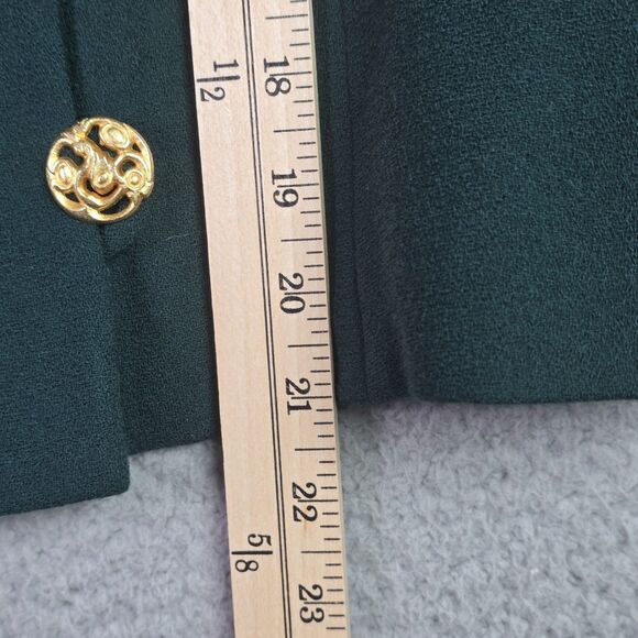 Richard Warren Wool Blazer Small Green Chenille Collar Cuffs Vintage Size 6-8 - Picture 9 of 16